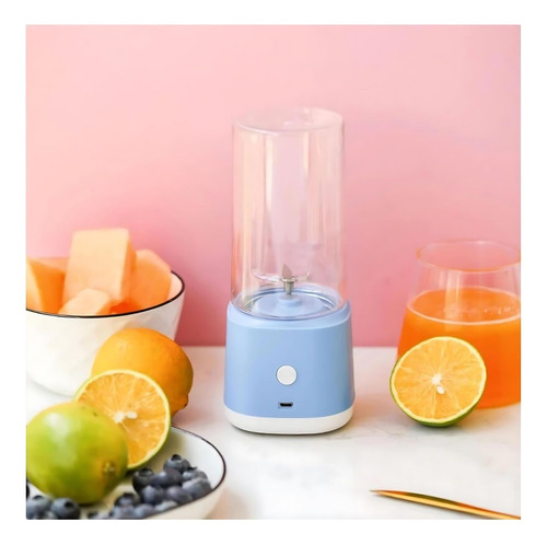 Mixer Batidor Portátil De Frutas Con Conexión Usb Color Azul