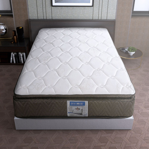 Imagen 4 de 9 de Colchón Restonic King Size Leyen Roma + 2 Almohadas