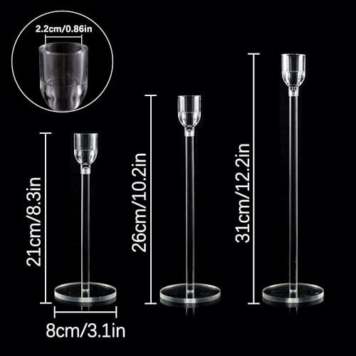 Conjunto De 6 Porta Velas De Acrílico Vincidern Para Mesa,
