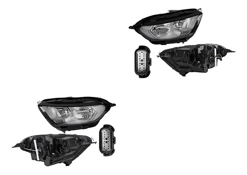 Set Faros C/motor Generica Ford Ecosport 18/20