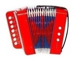 Acordeon De Madera 2 Bajos 7 Botones Rojo J. Meister Mc103