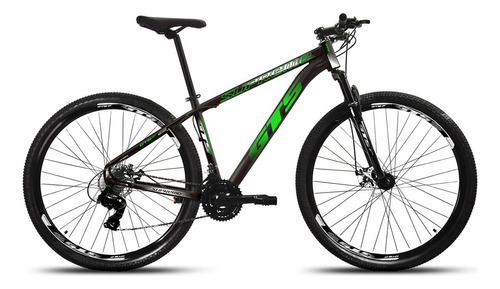 Bicicleta Aro 29 Gts Supreme Quadro Aluminio 24v Freio Disco Cor Preto/verde Tamanho Do Quadro 19  