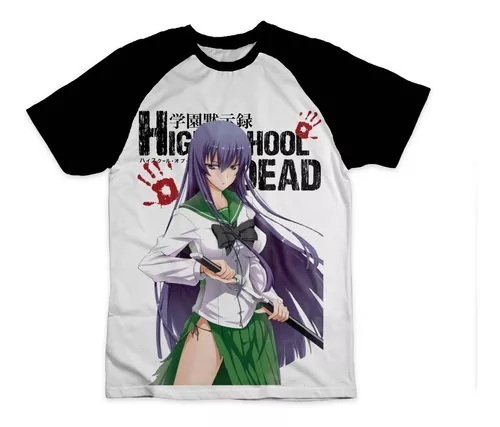 Camiseta Highschool of the Dead HOTD Anime Blusa Mangá