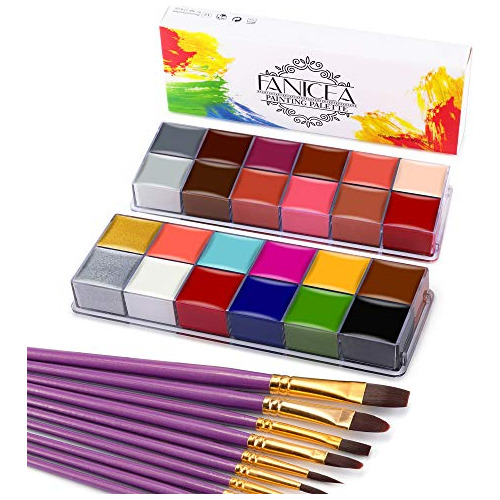 Pintura Facial Y Corporal De Aceite 24 Colores Kit De M...