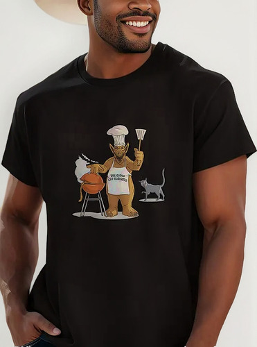 Camiseta De Algodón Casual Para Hombre Con Gráfico De Chef Y
