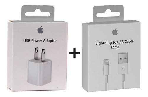 Cable Cargador 2mts + Adaptador Original iPhone 5,6,7,8 Y 10