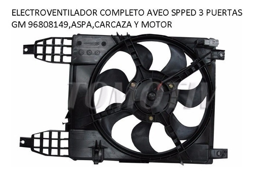 Electroventilador Aveo Speed Original 2011 96808149 96950465