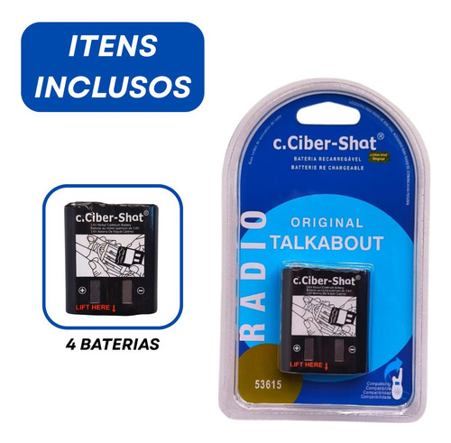 Para Radio Talkabout 4 Bateria Recarregável Exclusiva Bandas De Freqüência Uhf Cor Preto