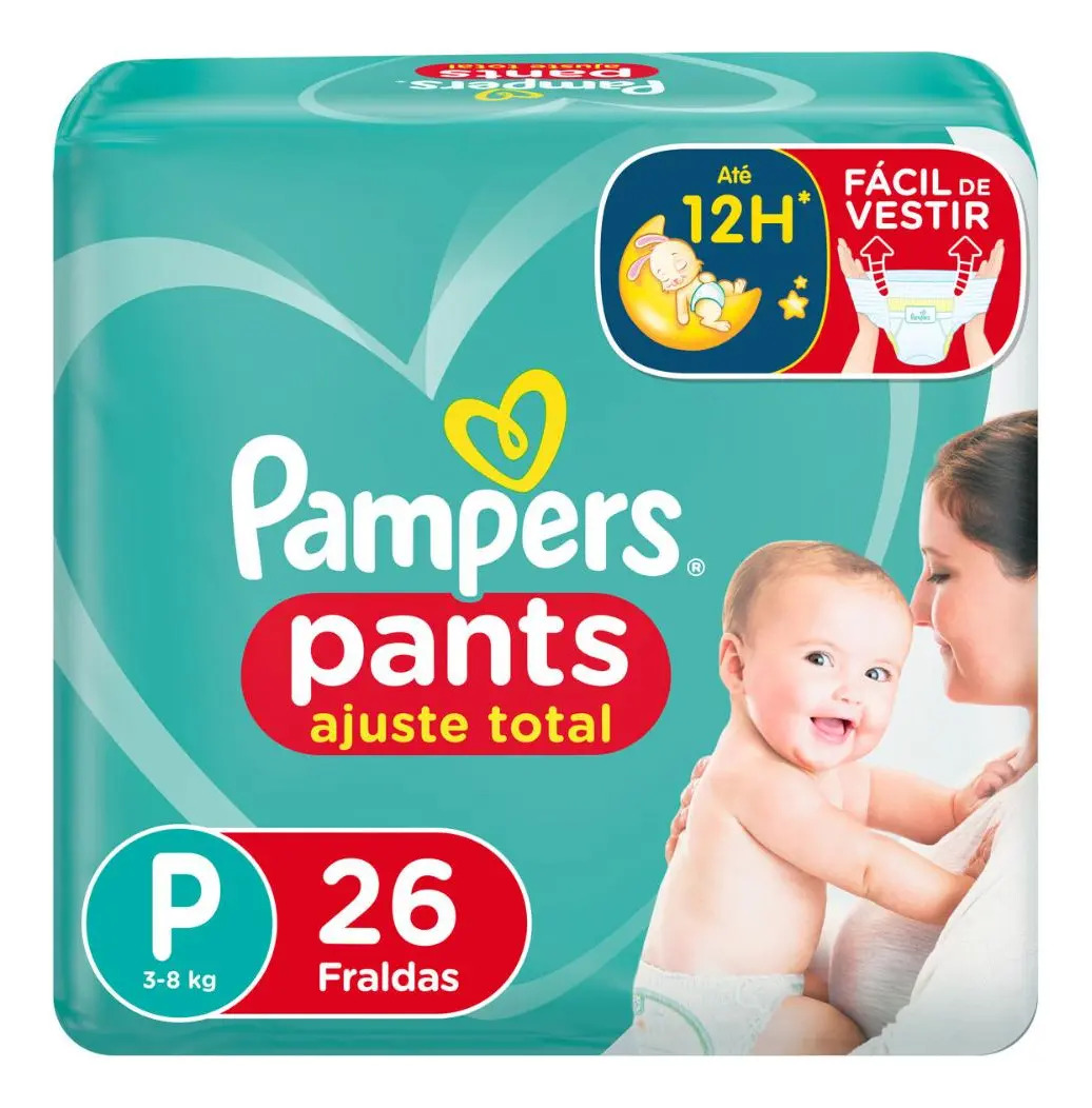 Fralda Descartável Pampers Pants Ajuste Total P 26 Unidades