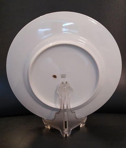 Plato Porcelana Limoges Francia Biselado Oro Plata, 25 Años. (Usado)