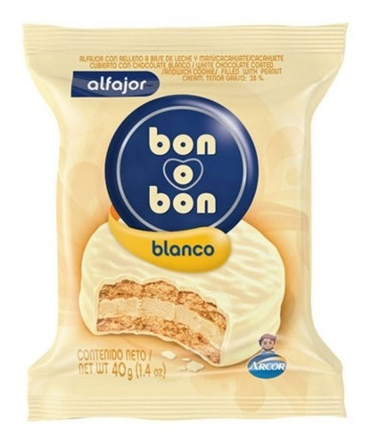 Alfajor Bon O Bon Blanco X40uni  - Oferta- Kioscofull7x24