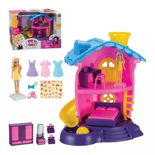 Casinha de Boneca Cozinha Judy 220 Samba Toys - Rosa