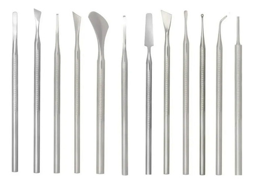 12 Instrumentos P/ Podólogo, Pedicure, Manicure - Bisturi