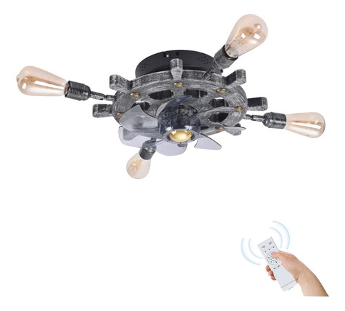 Retusior Ceiling Fan With Lights Remote Control, Mediterran.