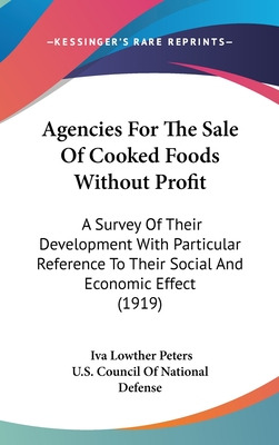 Libro Agencies For The Sale Of Cooked Foods Without Profi...