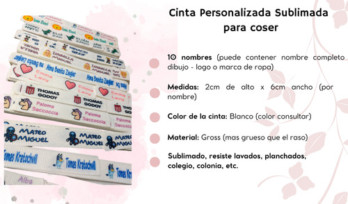 Cinta 10 Nombres Para Coser En Ropa Jardin Infantes Escolar