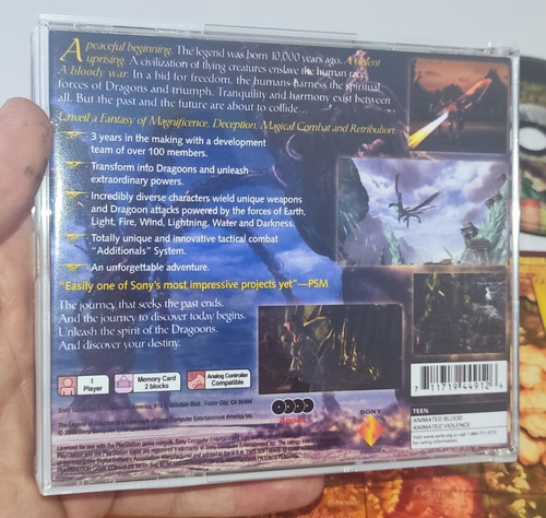 The Legend Of Dragoon Playstation Pacth Midia Preta C/manual