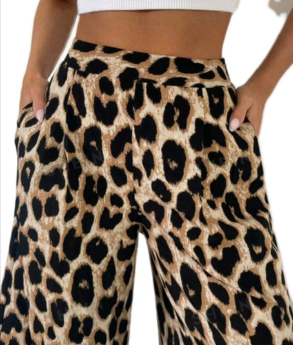 Pantalón Animal Print Leopardo De Dama