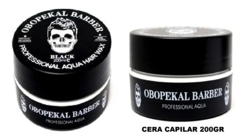 Imagen 2 de 3 de Cera Gel Obopekal Para Barba Y Cabello 200ml Barberia Negra