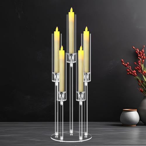 1 Centro De Mesa De Acrílico De 5 Brazos Para Decoración De