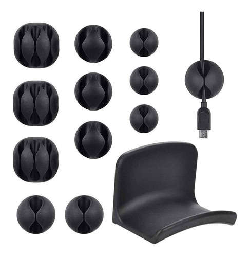 Soporte Pared Para Auricular Cinta Doble Cara 12 Clips Cable