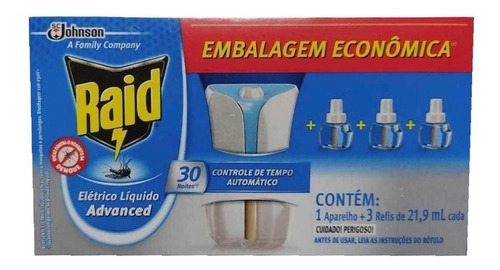 Kit Repelente Raid Com 1 Aparelho +3 Refis Tomada Econômico