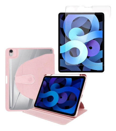 Estuche Smart Case 360 Giratorio + Vidrio Para iPad Air 4/5