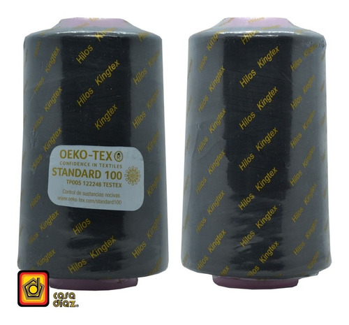 Imagen 3 de 3 de Hilo Kingtex 40/2 Para Costura Color Negro, Paq. De 10 Hilos
