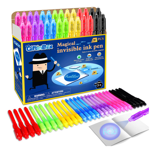 Giftinbox Bolgrafo De Tinta Invisible, 28 Bolgrafos De Tinta