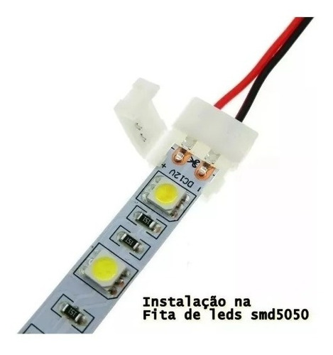 Conector Emenda Fita Led 3528 5050 Extensao 2 Vias Femea