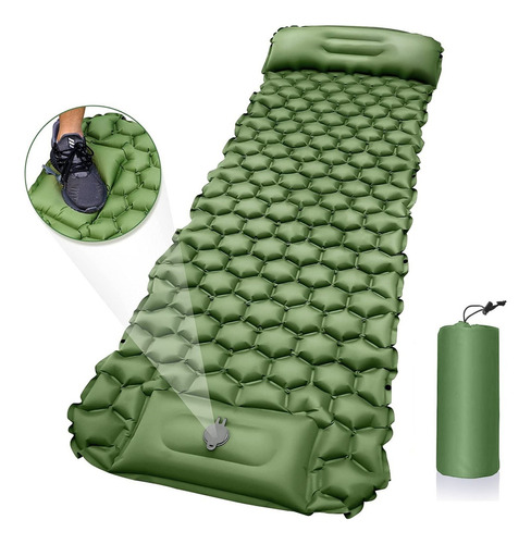 Colchoneta Inflable Para Acampar Con Bomba De Pie Incorporad