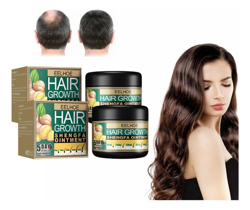 2×crema Para El Crecimiento Del Cabello Con Aceite Jengibre