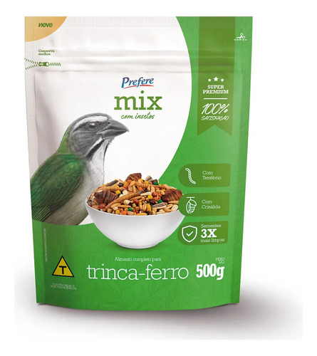 Prefere Mix Trinca-ferro Com Insetos / Tenébrio (500g)