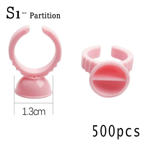 Anillos De Pegamento Rosa Desechables Para Extensiones De Pe