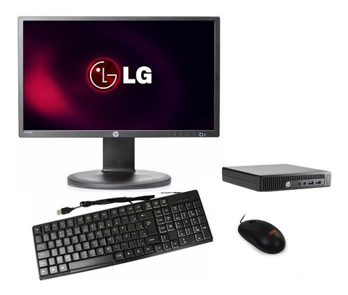 Cpu Mini Hp 800g2 Core I5 6ger 4gb 120gb Ssd + Monitor LG 20