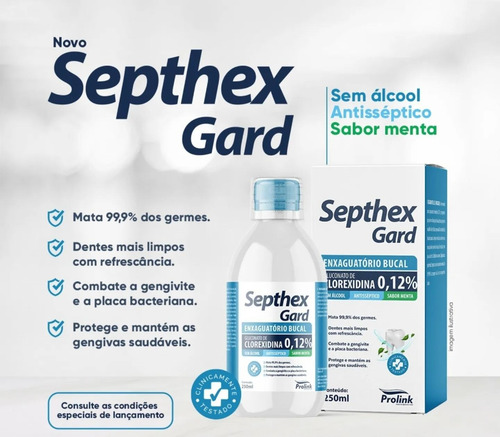 Septhex Gard Enxaguante Bucal Sabor Menta 250ml