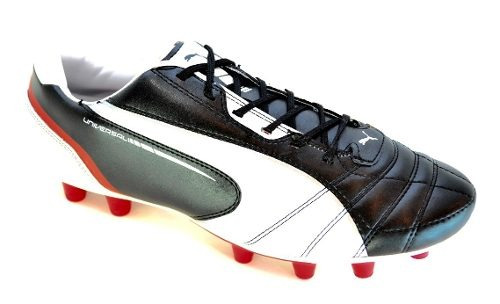 Botines Puma Universal Fg Con Tapones  Negro C/rojo