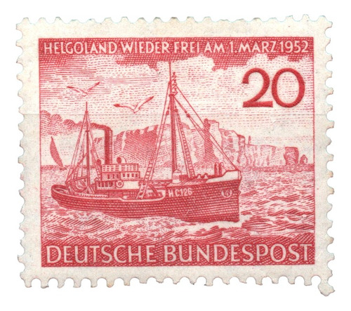 Estampilla De Alemania 1952 Isla De Helgoland Mnh.