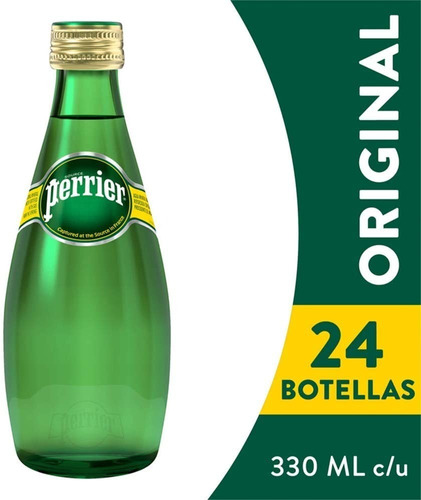 Agua Mineral Marca Perrier 24 Botellas De 330 Ml. Cada Una