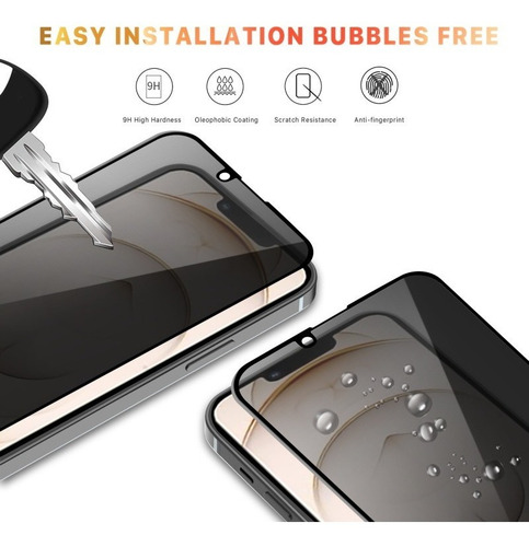Imagen 4 de 8 de Vidrio Templado Antiespia Compatible iPhone 13 Pro Max 6.7