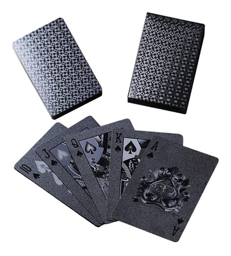 Baralho Luxo Black Fosco Cartas Truco Poker Preto Jogo