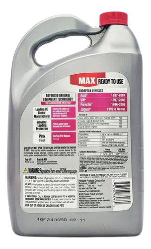 Anticongelante Refrigerante Prestone 50/50 Europeos Rosado
