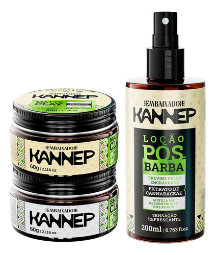 Kit Pasta Matte Clay + Shine Clay + Loção Pós Barba Kannep