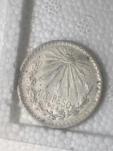 Un Peso Resplandor 1924 Fecha Baja Plata .720 Coleccionable!