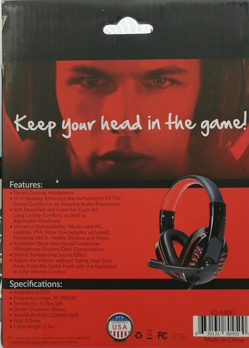 Imagen 3 de 3 de Gaming Headphone Red- Supersonic 450g