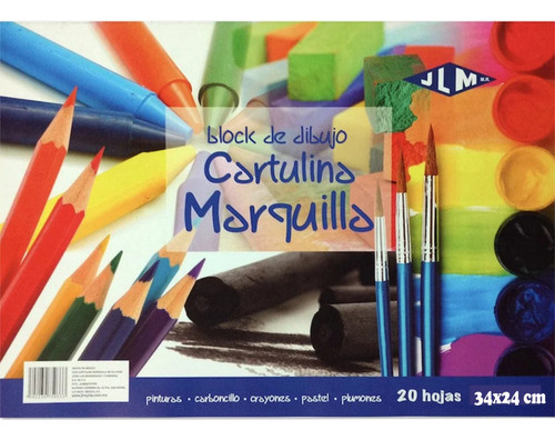 Block De Dibujo Cartulina Marquilla 34x24 Cms. 20 Hojas  