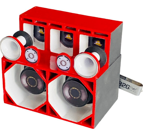 Mini Caixa De Som Modelo Som De Porta Malas Com Bateria
