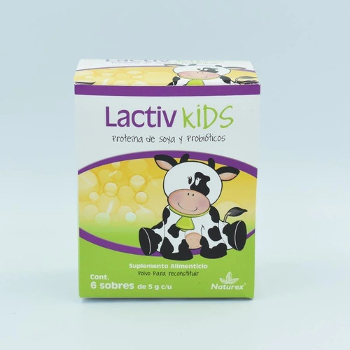 Lactiv Kids Proteína De Soya, Probióticos C/6 Sobres Naturex