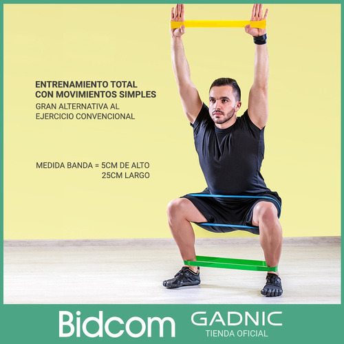 Kit De 5 Bandas Elasticas Isometricas Pro Gadnic Fitness