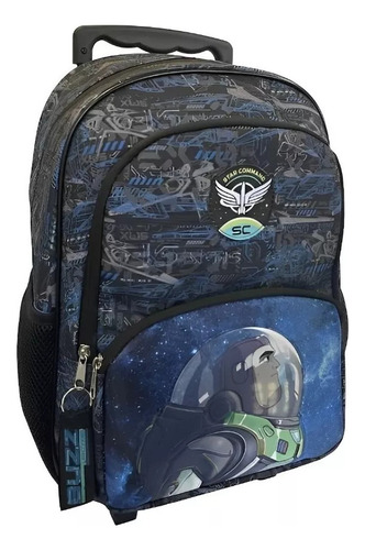 Mochila  Con Ruedas Lightyear Satín Escolar Niños